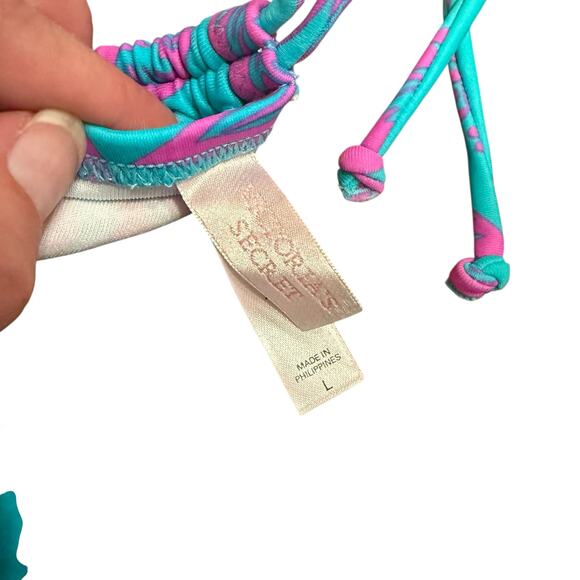 Victoris’s Secret Women’s aqua purple Hawaiian string bikini. size L - Picture 4 of 6